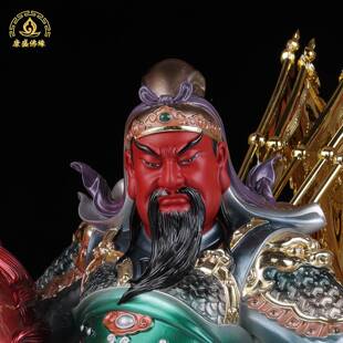 骑马摆关神公摆客厅FUR玄件关武财关羽关云长神像汉白玉仿瓷装饰