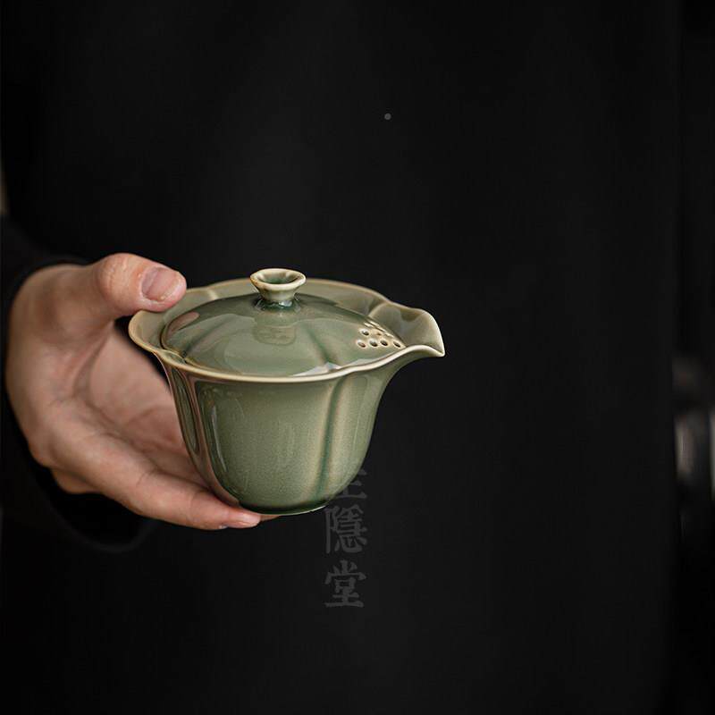 复古手工泡12569瓷盖碗家用过滤茶杯烫 圭青隐堂茶具防手抓壶分茶