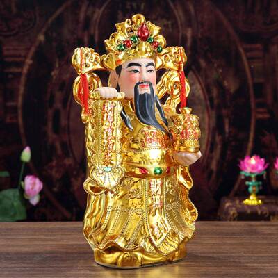 财佛像陶瓷GIH财文招财站神神像财进宝装饰神家店祭拜