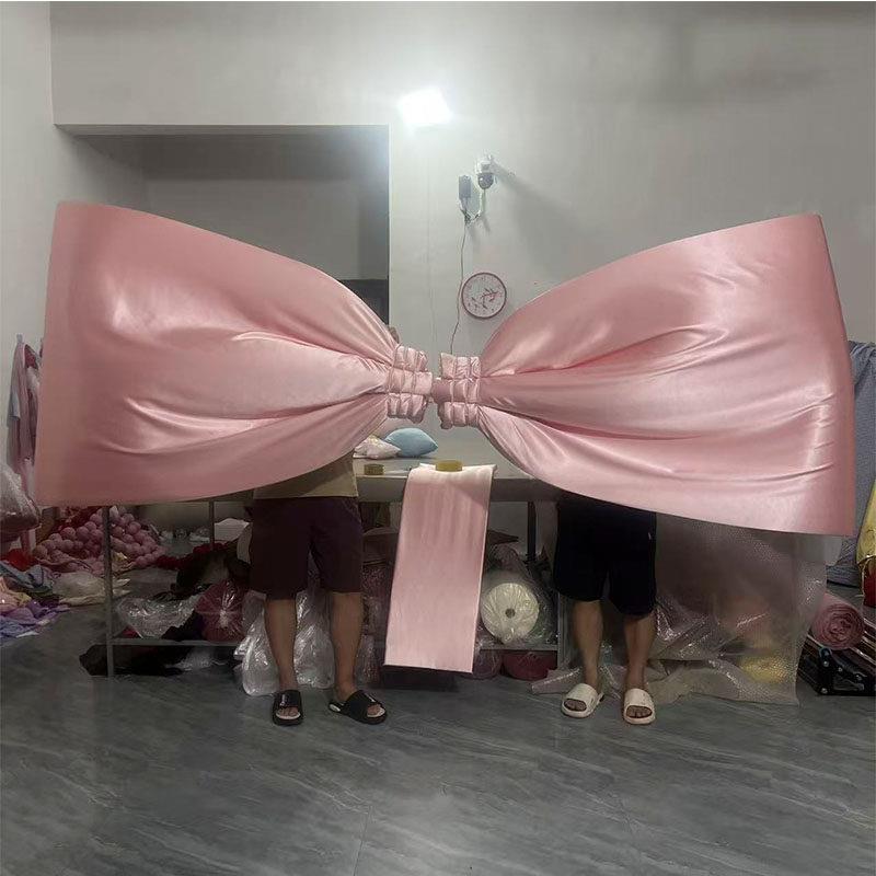 婚庆红PPB色布丝绒大蝴蝶结装饰窗美陈橱婚礼蝴婚房置粉色巴洛克