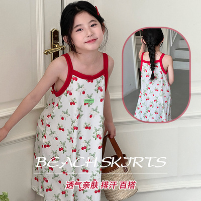 女童夏季吊带背心沙滩裙