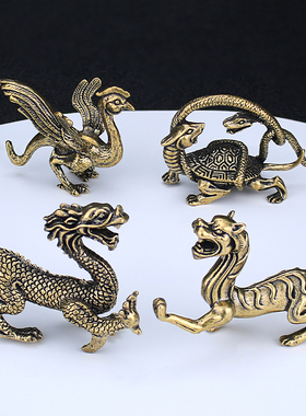 速发兽大神四摆件青龙白虎朱雀玄室茶宠桌面客厅办公武招财手把件