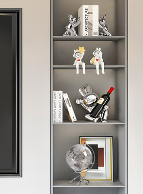 速发兔子玄关装饰摆奢红酒架子家用创意件轻客厅电视柜酒柜家居装