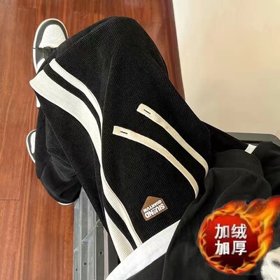 速发运松裤子男春高街宽式美动裤直筒阔腿垂感休闲卫裤