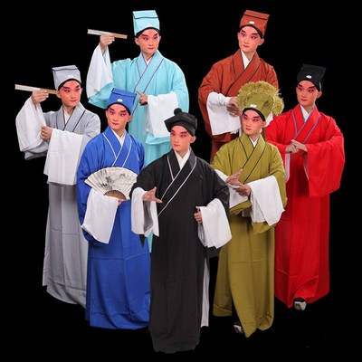 速发曲剧戏京古装舞台演出服装老生家丁苦生男戏服袍褶子素小生衣