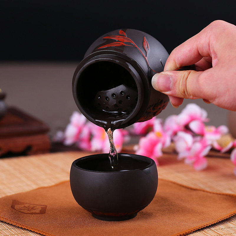 速发紫杯杯快客杯一壶一杯过滤泡茶砂1五功夫茶具陶瓷人福盖杯喝