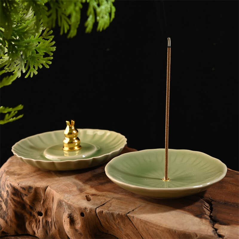 速发陶瓷国风极简青宋香香插家用立香插香线器桌面禅意创意线香座