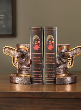 速发古中式仿新书创意书挡摆件家居客厅书房堆立办公室装饰品