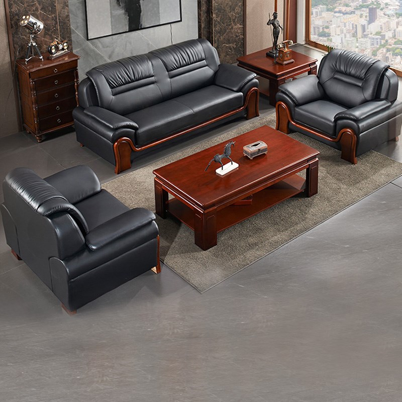 速发座公室沙发简约茶几组合套装商务接待会人三客办洽谈办公沙发