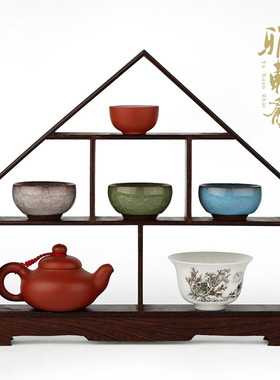 速发红木小博古架 鸡翅木质客示架 实木展工装饰品摆件厅艺品创意