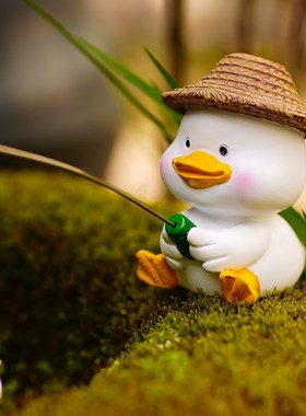 速发可爱小鸭箱钓鱼水族子假景流水古法鱼缸造山装饰花园盆栽景观