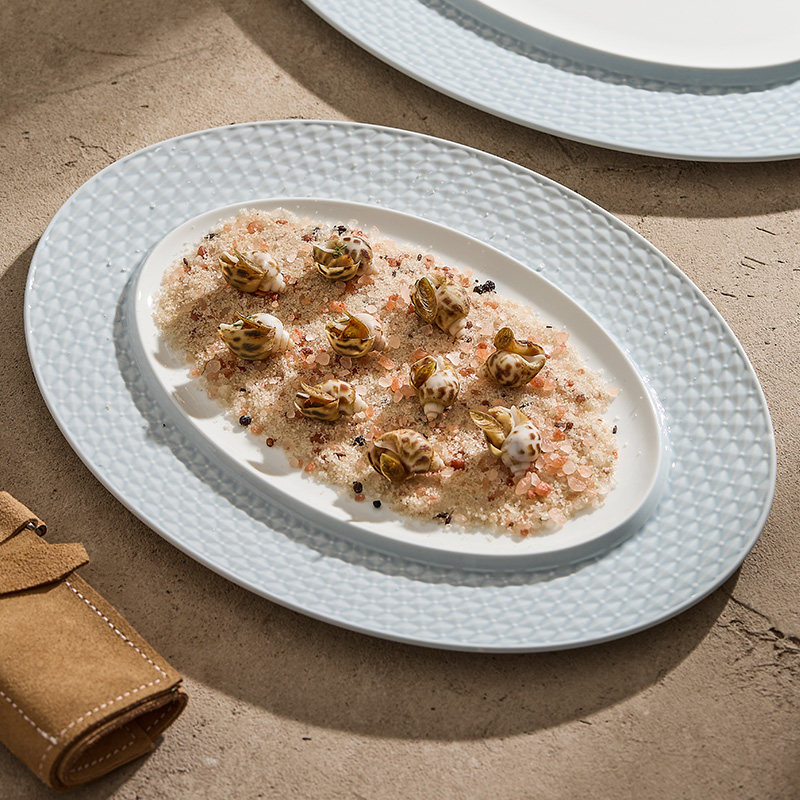 速发优格陶瓷鱼盘蒸鱼盘子家用菜盘店级感酒高餐具商旦甜品点心用