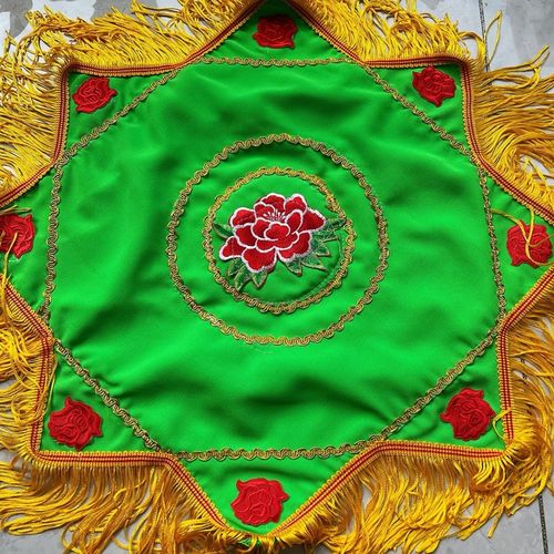 速发新款大号东北广秧歌刺绣花手绢二人转大场舞加深内扣纱料流苏