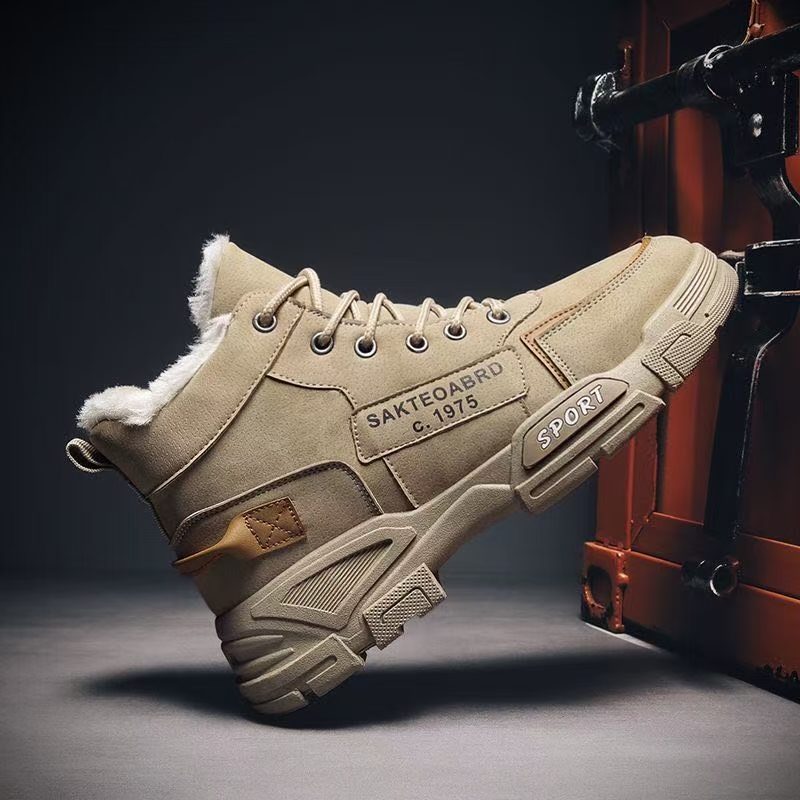 男鞋冬季棉鞋男加绒加厚雪地靴厚底防滑鞋子男款马丁靴男士靴子男