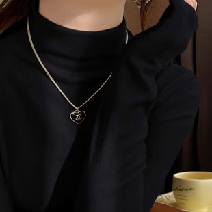 高领打底衫秋冬新款洋气德绒设计感小众显瘦保暖百搭细绒上衣ins