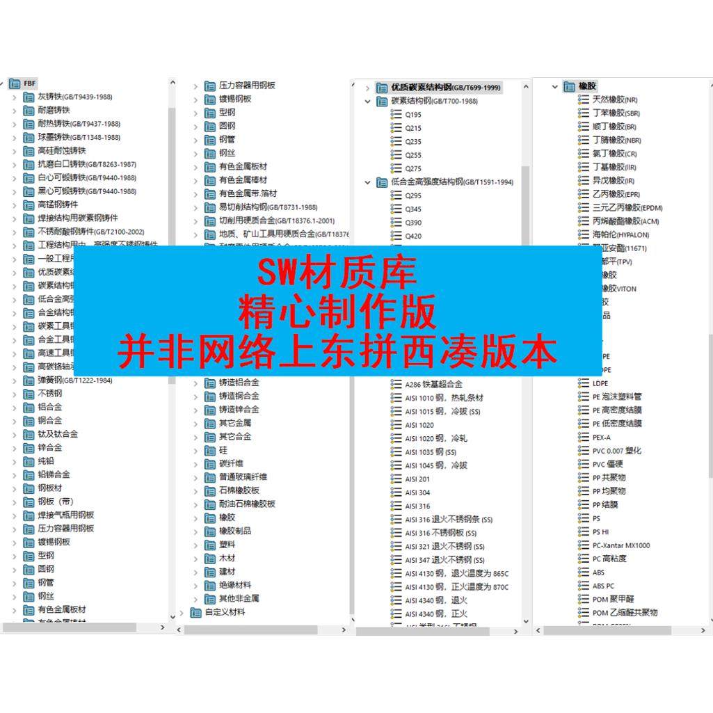 Solidworks材质库材料库GB材质库GB材料库国标材质库国标材料库
