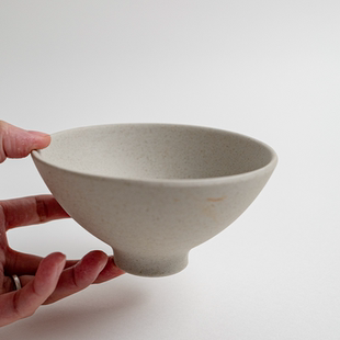 高脚碗家用米饭碗原土色无釉小碗纯色陶土甜品碗锥形碗 目外新品