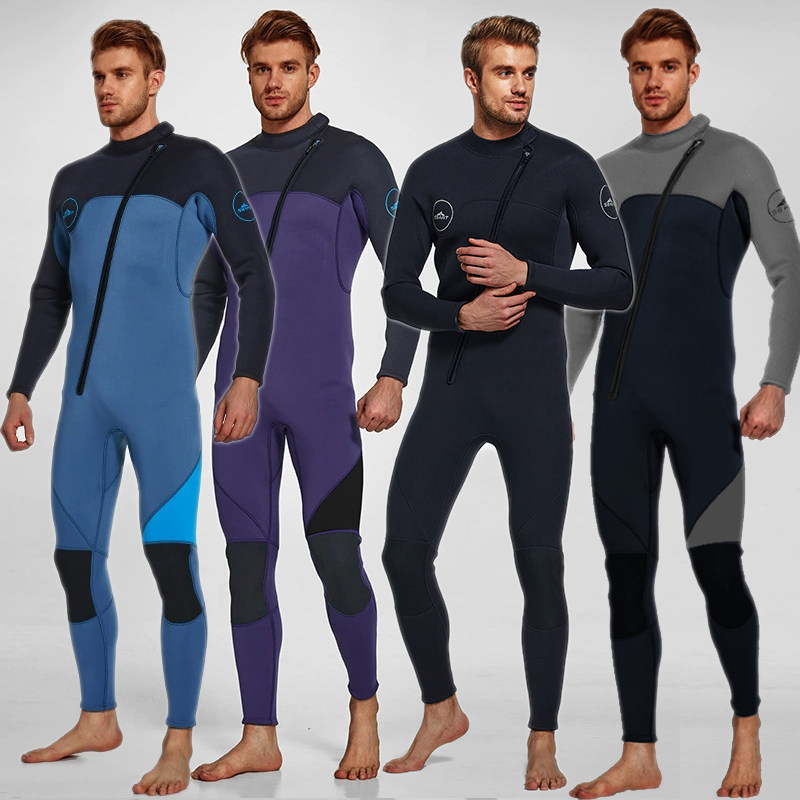 新款3MM潜水服男士修身防晒保暖湿衣潜水冲浪游泳衣浮潜服水母衣