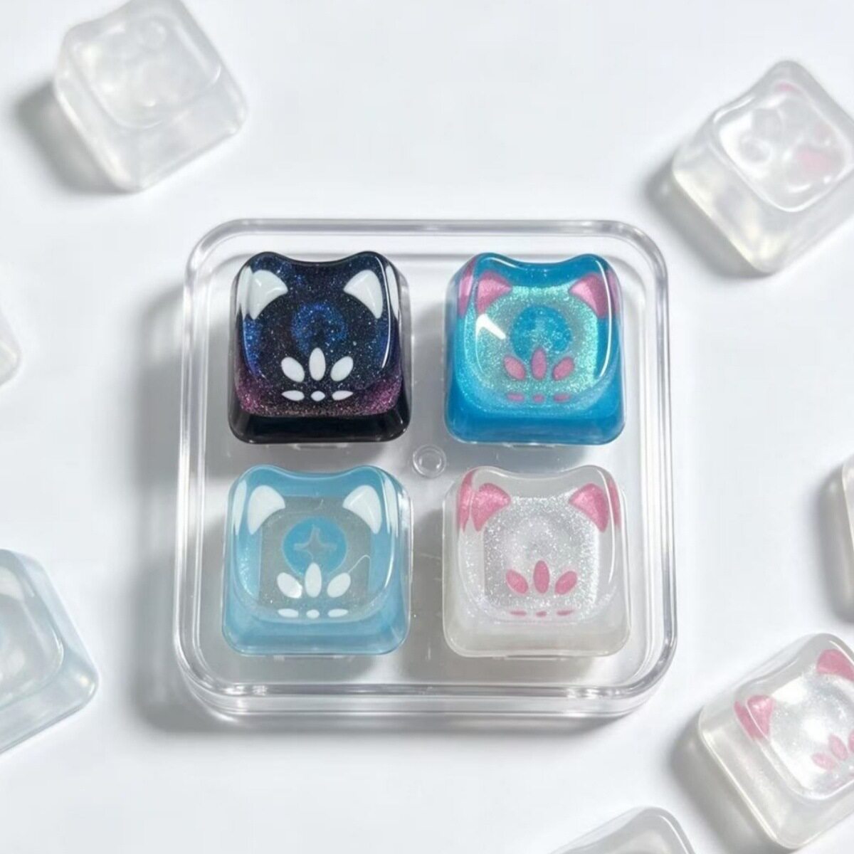 个性diy树脂可爱仿真猫咪滴胶键