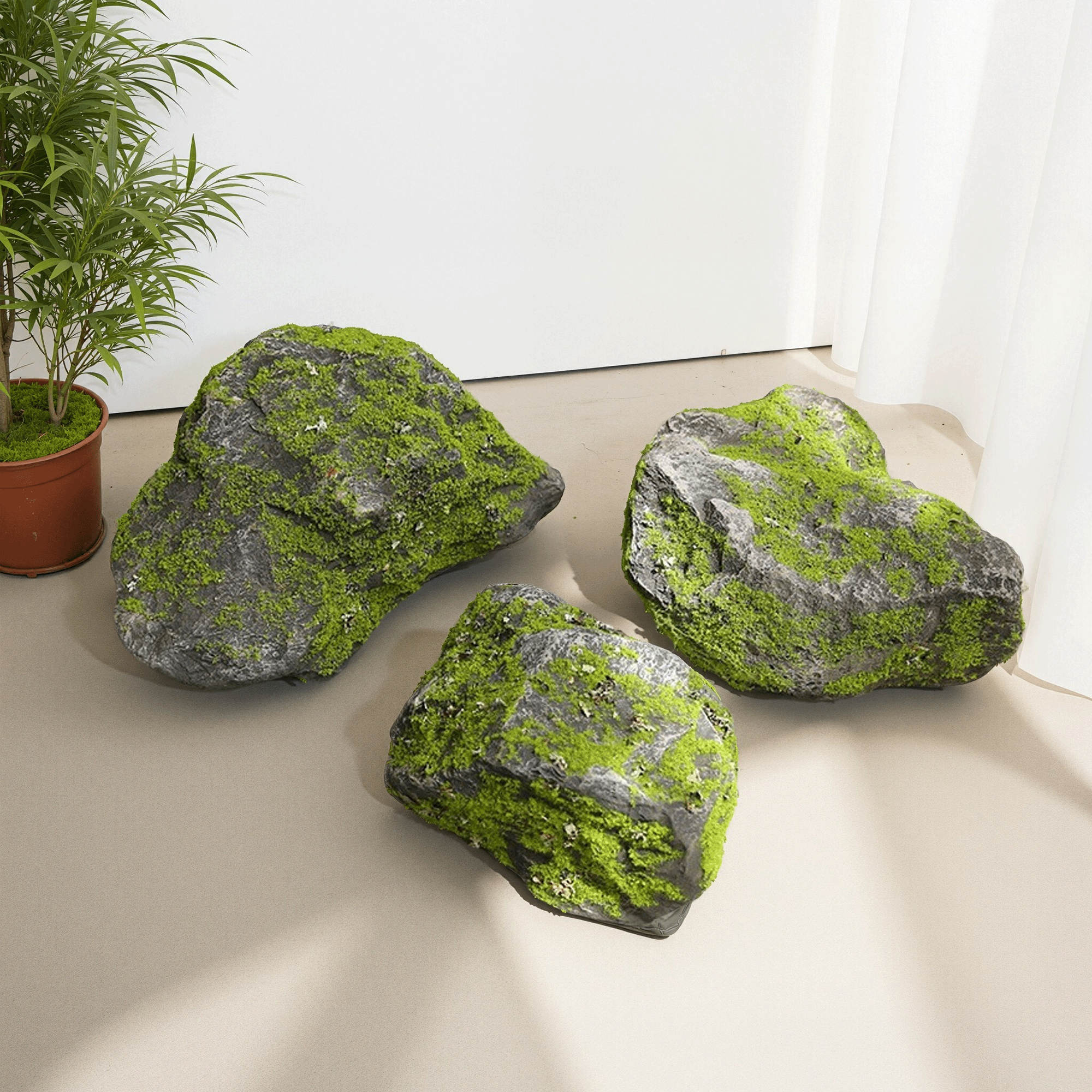 仿真苔藓泡沫假石造景道具图片