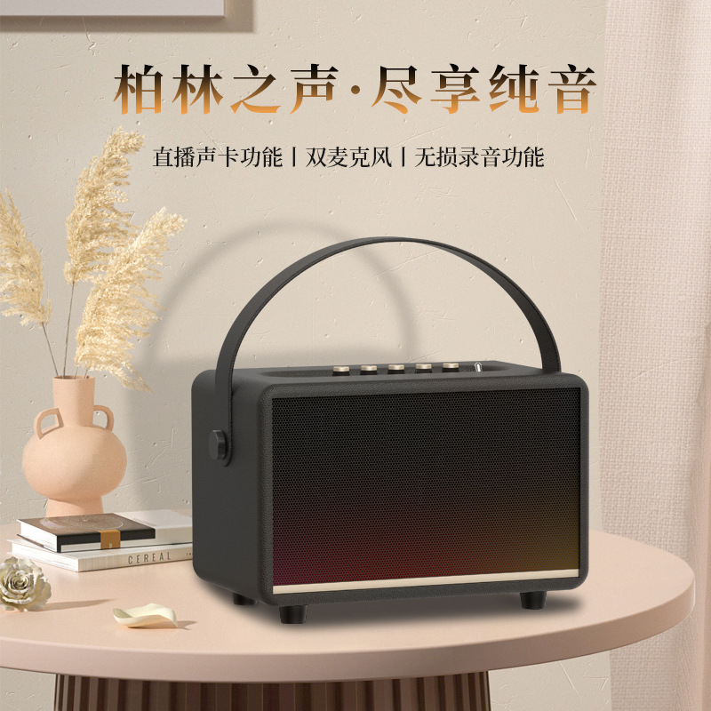 日本品质爆款便携式K歌蓝牙音箱带话筒户外唱歌家庭聚会KTV无线音