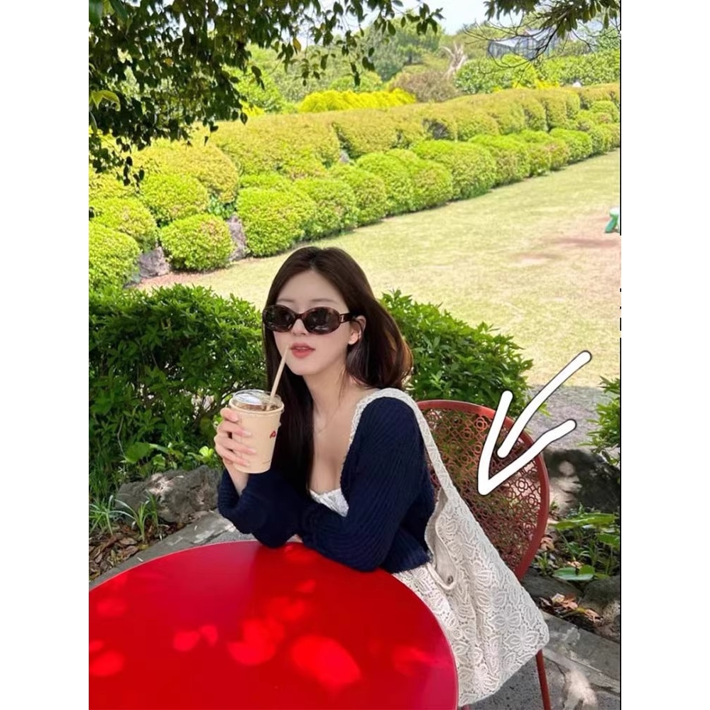 日本无印MUJIE赵露思同款单肩包女田园风水溶蕾丝夏天温柔仙女大