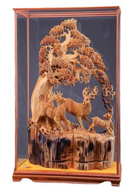 厂太崖柏抱根雕摆行件客厅陈化料家随形树根石实55654木木雕雕刻