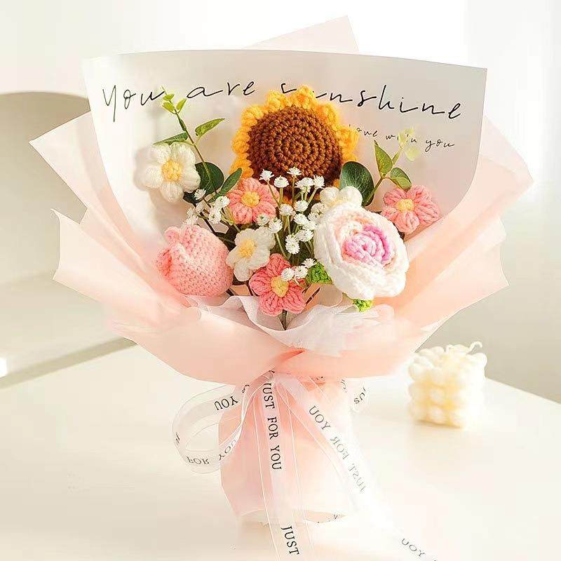 节情人亲节织编织成品花束送妈妈生针A09日母礼物仿真花,家居饰品,餐桌花艺,淘宝优惠券,粉丝福利购,淘宝优惠卷