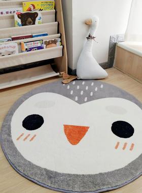 卡通圆形加厚绒仿卧羊地毯儿童BPL室ins风少女床卧室边地垫