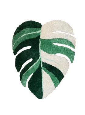 ins绿植叶子植绒地毯簇ddp24050滑绒风玄关进水门毯客厅阳台防吸