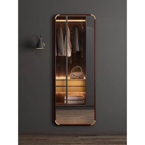 BTV4复古全身穿镜式子贴墙自粘衣家卧室免打孔粘挂墙新中KTH落用