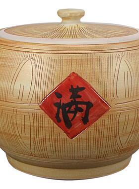 景德镇2陶瓷米缸复古100斤斤斤储米箱米桶0家用带盖密封防潮FFA防
