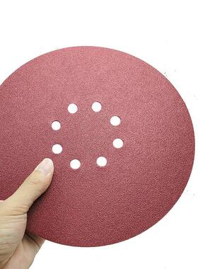 厂家直销植绒砂纸9寸6孔1形0光孔腻USC背子墙面打磨绒抛自粘圆沙