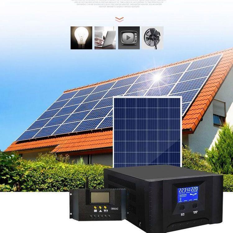 太阳能发电系统家用离网储能逆控一体机全套220v光伏板