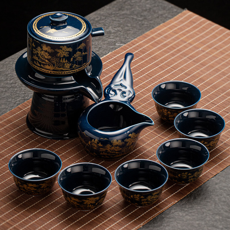 懒人自动功夫茶具套装家用泡茶壶石磨陶瓷冲茶神器喝茶茶杯配件