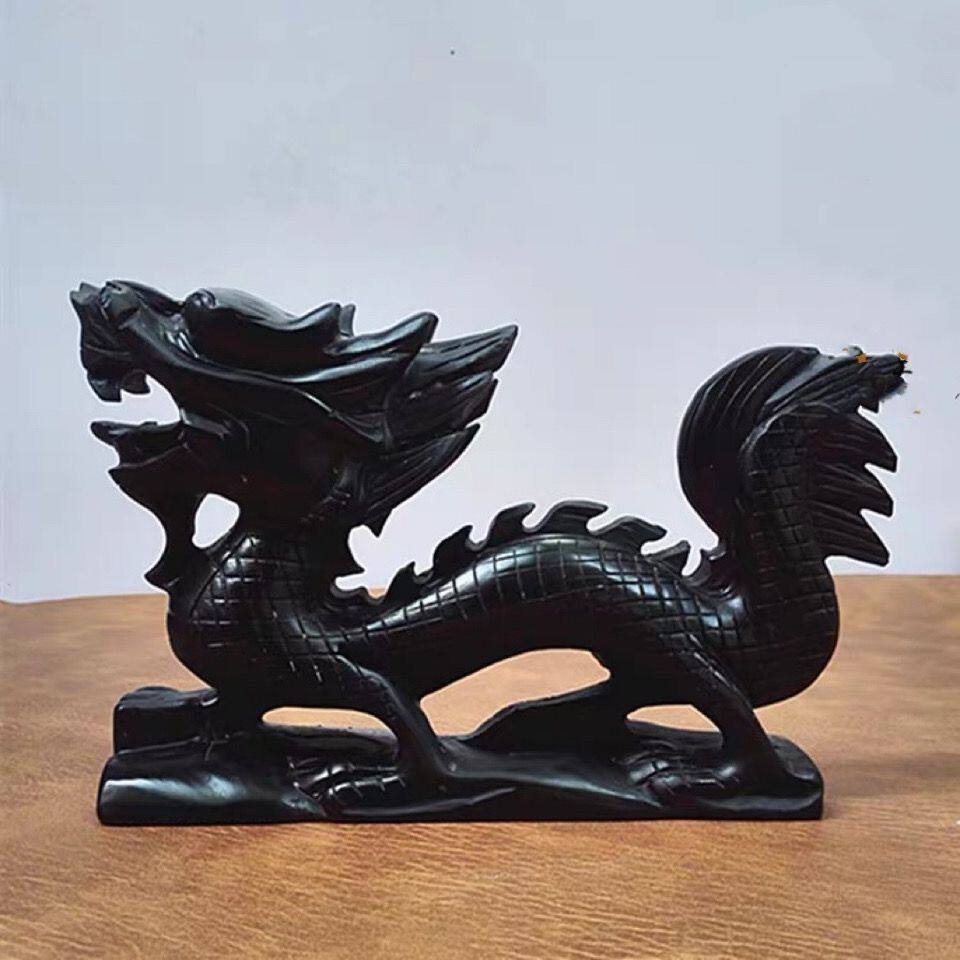 天然玉石龙摆件风水人财