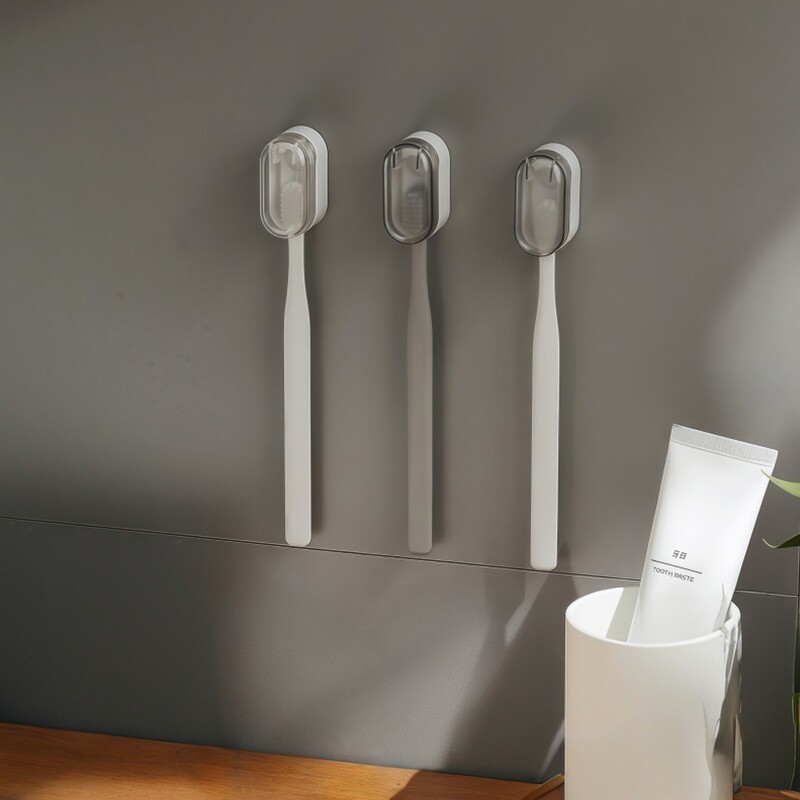 防尘带盖牙刷架卫生间免打孔