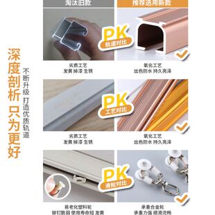 滑轨道铝合金侧装 罗马杆窗帘杆双轨加厚顶装 轨道滑轨窗帘直轨