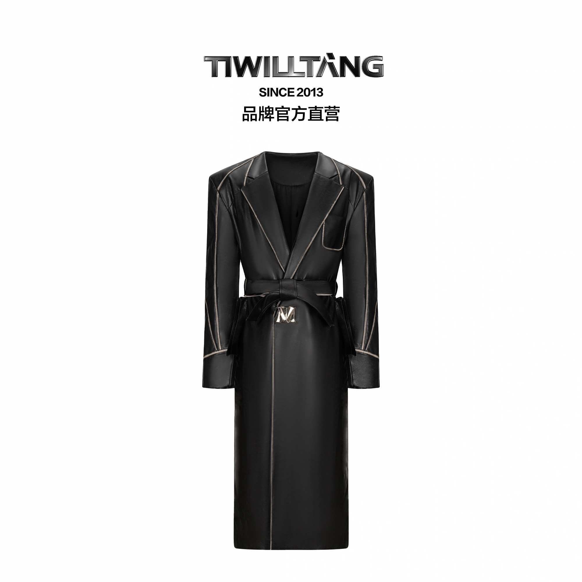TIWILLTANG定制磁吸扣平驳领风衣