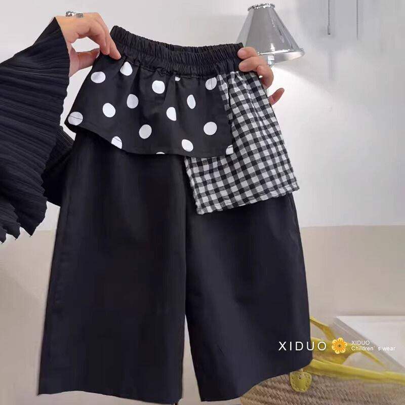 女童春装设计感阔腿裤女宝宝早春薄款屁帘裤子儿童春秋休闲裤童装