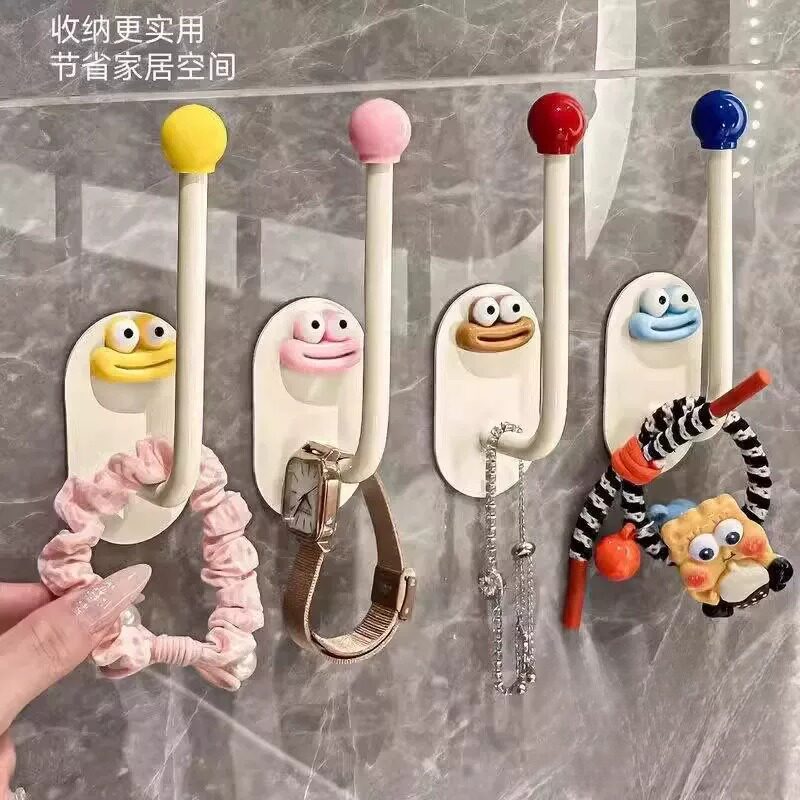 发圈发箍粘钩免打孔卫生间发夹皮筋头绳挂钩首饰品发绳收纳架塑料