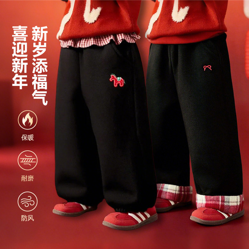 【小榴莲专属】【顾奈】儿童仿牛仔拼接加绒保暖休闲裤KZ25666,童装/婴儿装/亲子装,裤子,淘宝优惠券,粉丝福利购,淘宝优惠卷