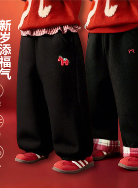 【婷二严选】【顾奈】儿童仿牛仔拼接加绒保暖休闲裤KZ25666