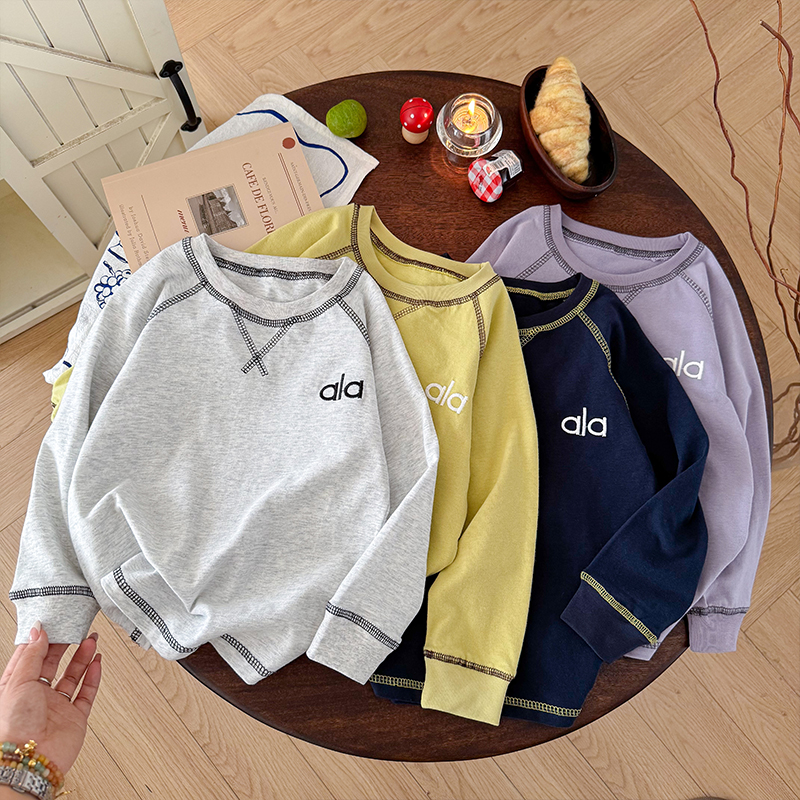 【蜜蜂惊喜社】儿童秋季撞线刺绣抑菌长袖T恤DDY25250