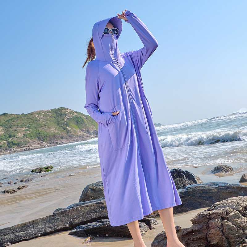 户外长款防晒衣女款全身防紫外线透气新款夏季薄款宽松防晒服外套