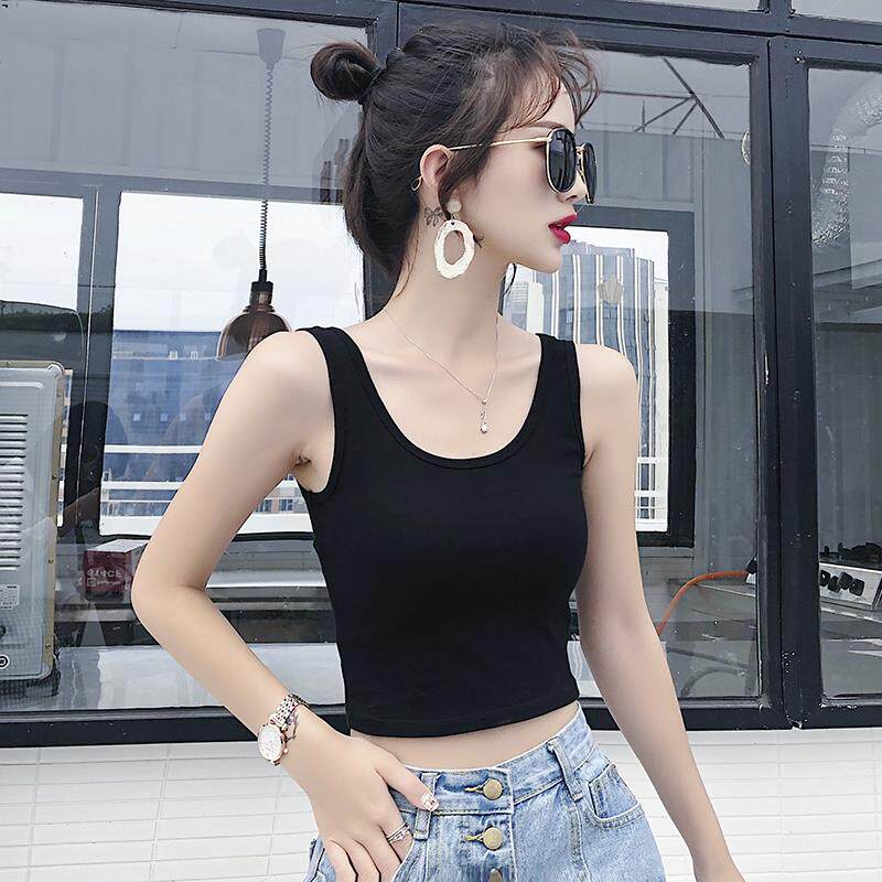 吊带背心女内搭短款紧身夏季黑色无袖打底高腰露脐上衣小背心外穿