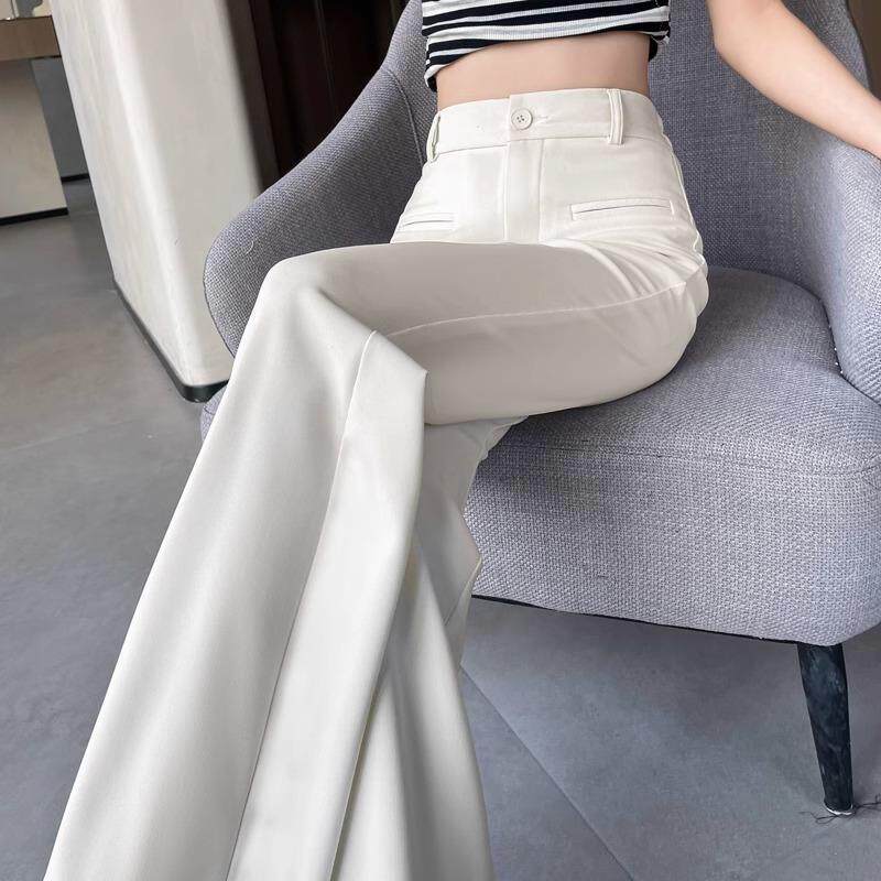 韩版高级感微喇西装裤子女爆款夏季2024年新款高腰显瘦修身喇叭裤