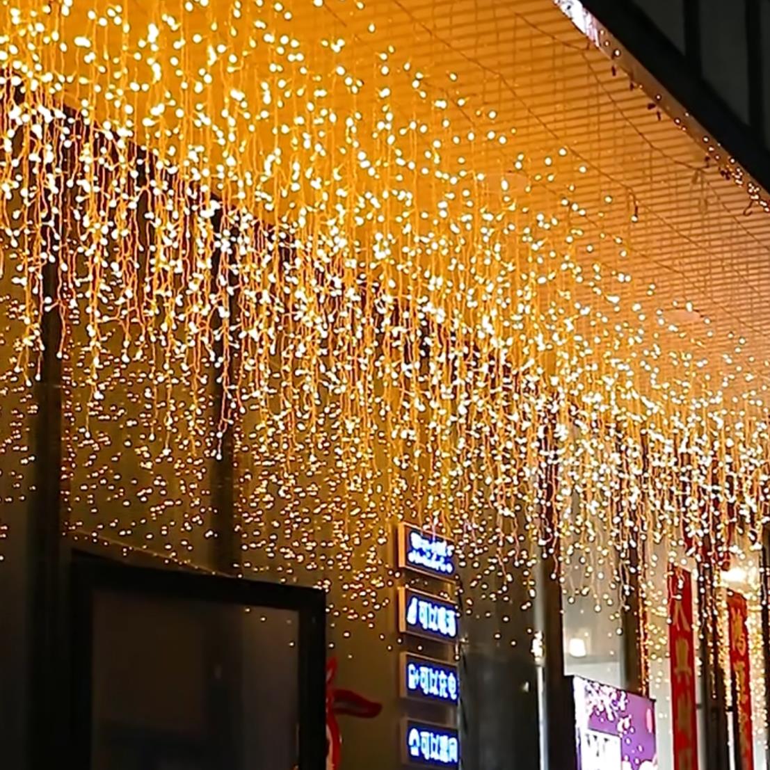 瀑布灯LED冰条灯户外防水工程亮化街道装饰小彩灯闪灯串灯满天星