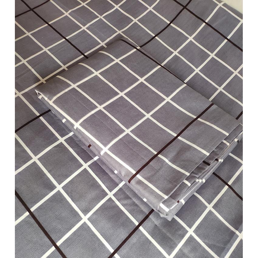 【加厚款】学生工厂宿舍三件套床单被套枕皮条纹纯蓝色军绿蓝白格