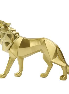 北欧创意树脂工艺品动物几何狼摆件家居客厅办公桌面装饰礼品送礼